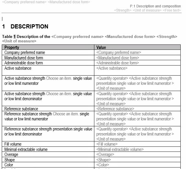 Reusability and reduction in eCTD authoring time in eCTD templates